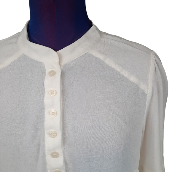 Free People Easy Girl‎ Henley White Bell Sleeve Blouse Size Small Women's - Picture 3 of 9